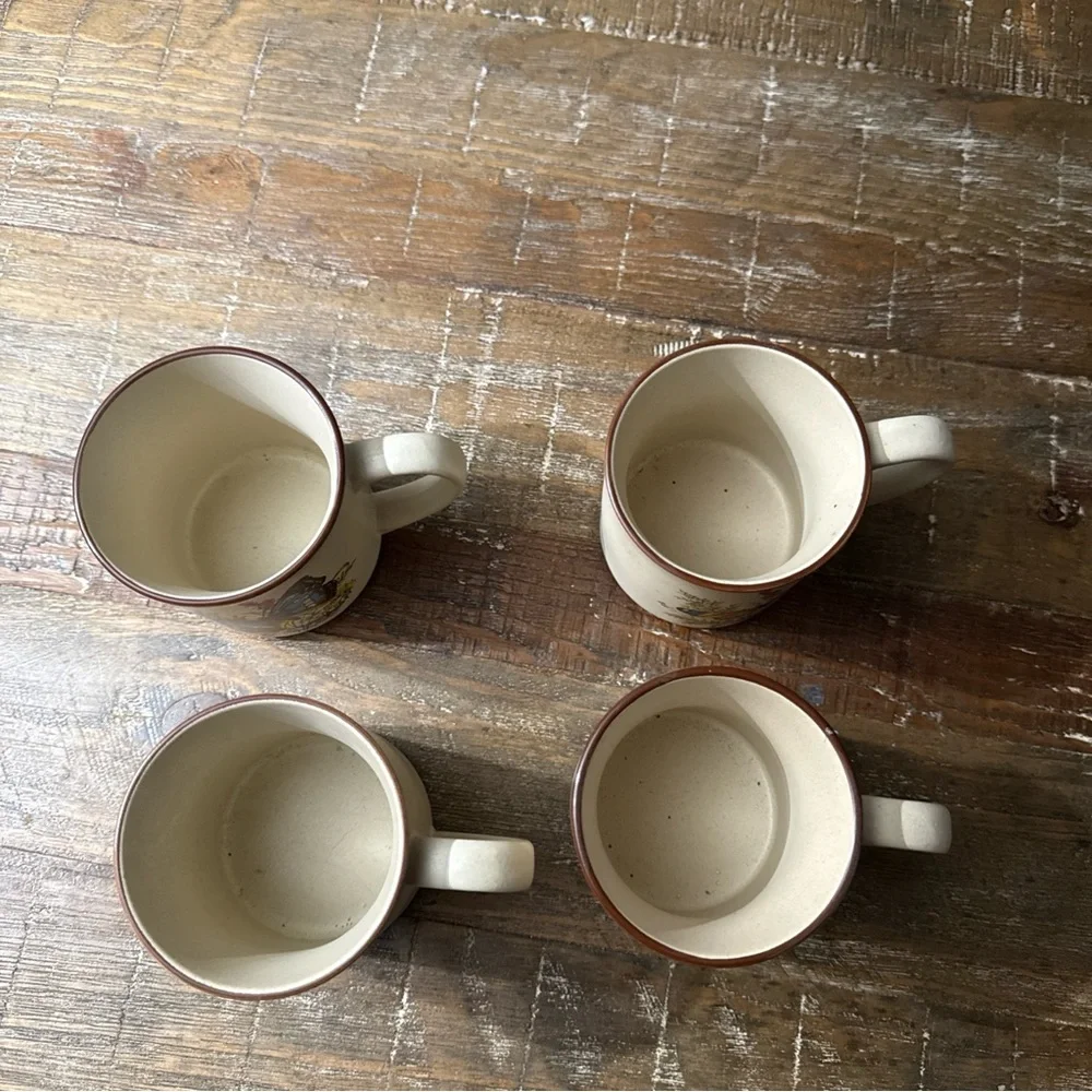 Vintage Stoneware Butterfly mugs made in Japan- 4